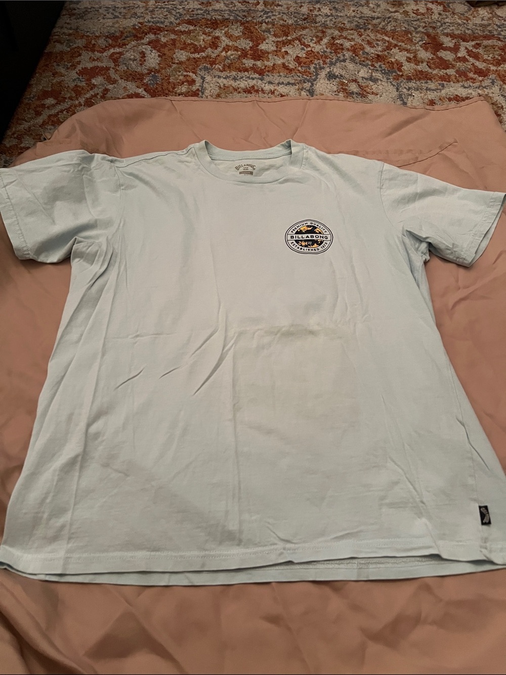 Billabong Men's Pale Blue Short Sleeve Logo Tee